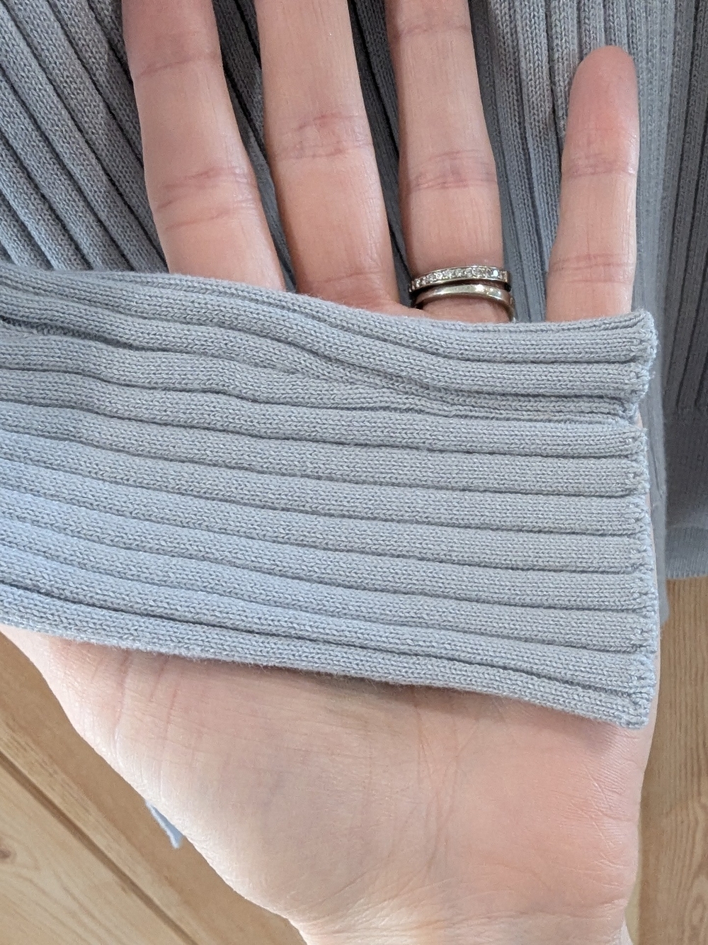 Athleta Light Blue Ribbed Knit Long Sleeve Top - Picture 7 of 9